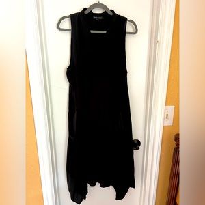 Eileen Fisher black silk dress.